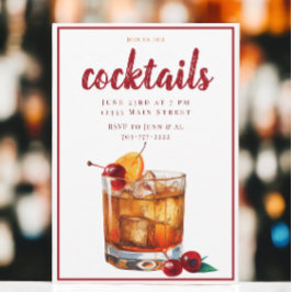 Old Fashion Drink Cocktail Party Einladung