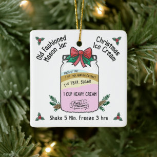 Old Fashion Mason Jar Weihnachtscreme Keramikornament