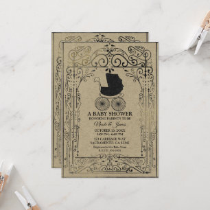Old Fashion Vintag Carriage Deko Baby Shower Einladung