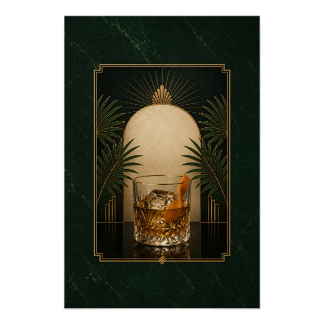 Old Fashioned Art Deco Poster | Druckbare Speakeas (Vorderseite)