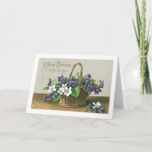 Old-fashioned Christmas, Flower Feiertagskarte