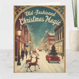 Old-Fashioned Christmas Magic; Holiday Greeting Karte