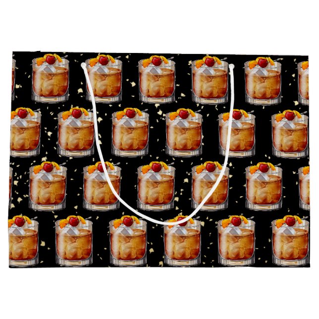 Old Fashioned Cocktail Große Geschenktüte (Rückseite)