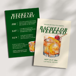 Old Fashioned Cocktail Junggesellen-Wochenende Einladung