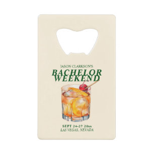 Old Fashioned Cocktail Junggesellen-Wochenende Geldbeutel Flaschenöffner