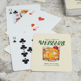 Old Fashioned Cocktail Junggesellen-Wochenende Spielkarten