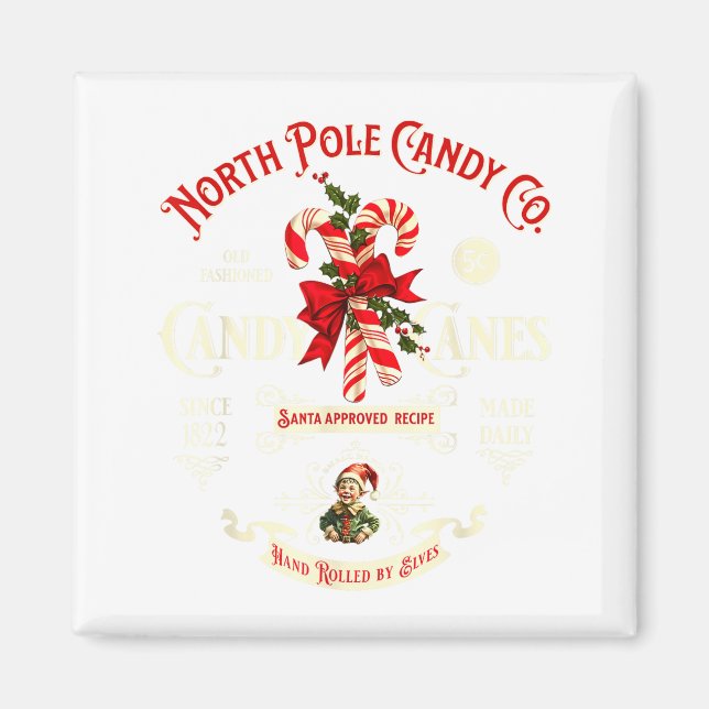 Old Fashioned North Le Candy Cane Company Elf Chri Magnet (Vorne)