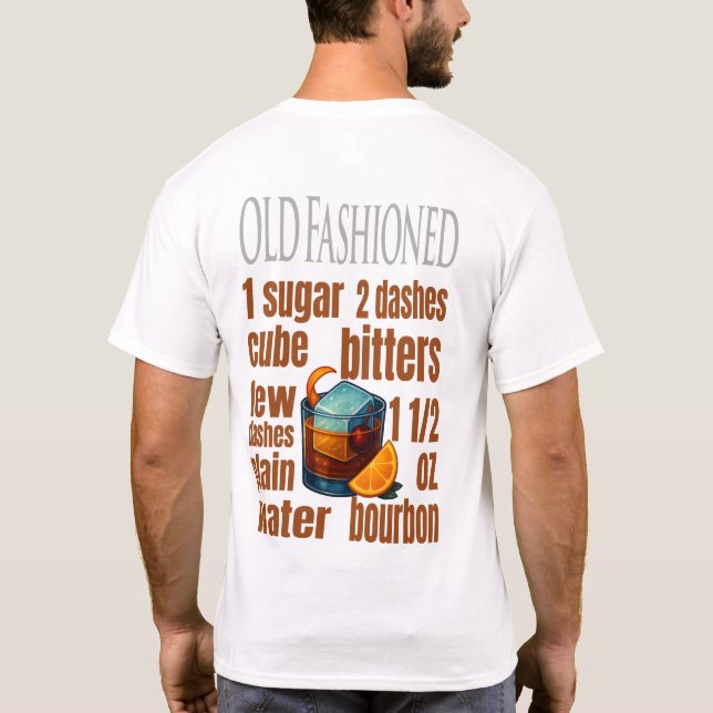 Old Fashioned T-Shirt – Classic Whiskey Cocktail (Rückseite)