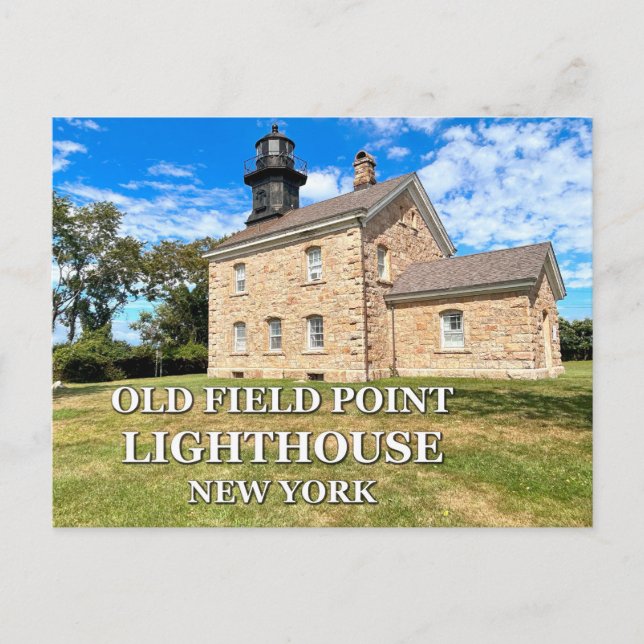 Old Field Point Lighthouse, New York Postcard Postkarte (Vorderseite)