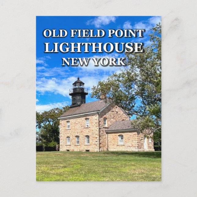 Old Field Point Lighthouse, New York Postcard Postkarte (Vorderseite)