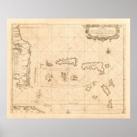 Old Florida and Bahamas Map (1680)