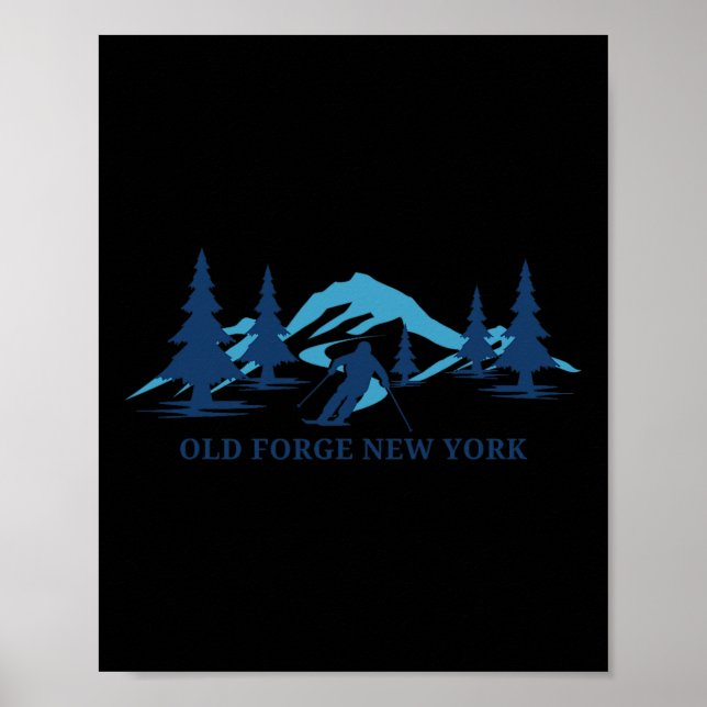 Old Forge New York Ski Resort Skifahrer Poster (Vorne)
