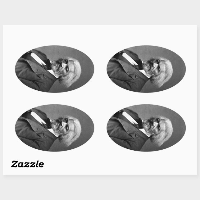 Old Fr3d3rick Bailey Douglas African American Hero Ovaler Aufkleber (Blatt)