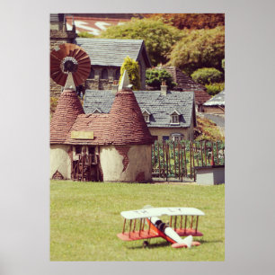 Old French Model Village Poster