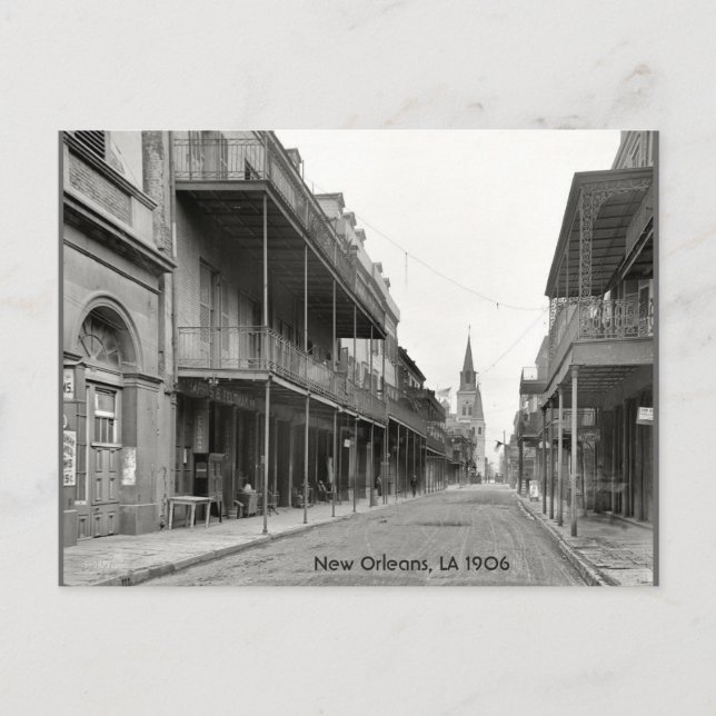 Old French Quarter Street 1906 Postkarte (Vorderseite)