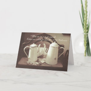 "Old Friend" Vintager Kaffee/Teekocher Freundschaf Karte
