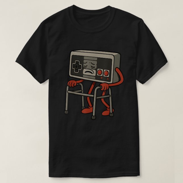 Old Gamer Forever | Videospielcontroller rückgängi T-Shirt (Design vorne)