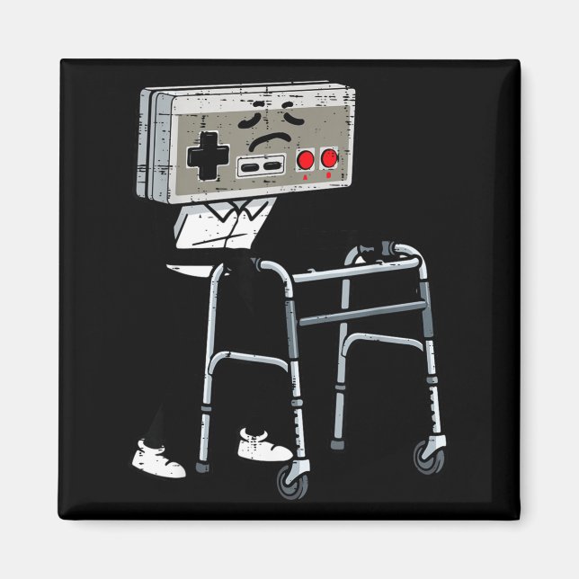 Old Gaming Controller Walker Funny Gamer Men Women Magnet (Vorne)