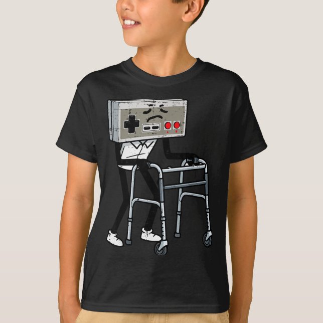 Old Gaming Controller Walker Funny Gamer Men Women T-Shirt (Vorderseite)