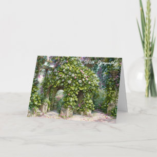 Old Gazebo and Blume Floral Art Sympathy Card Karte