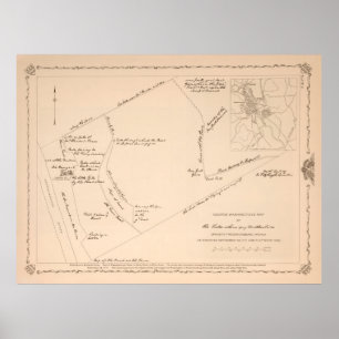 Old George Washington Boyhood Homestead Map (1932) Poster