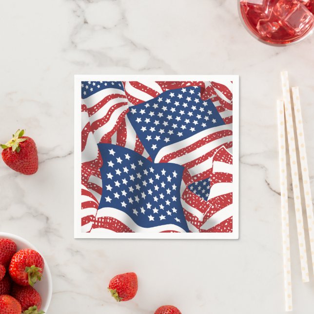 Old Glory All American - USA Flag - 4. Juli Serviette (Beispiel)