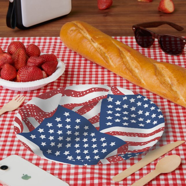 Old Glory All American - USA Flag Pappteller (Picknick)