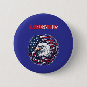 Old Glory beherrscht patriotisches Design der amer Button