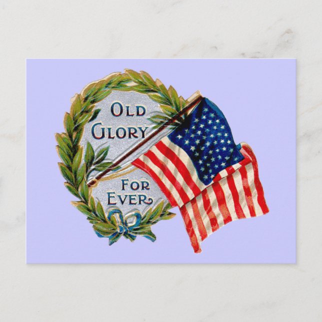 Old Glory Forever Vintage-Flagge Postkarte (Vorderseite)