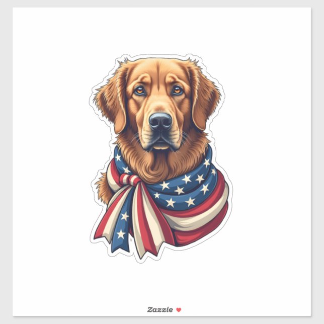 Old Glory Golden Retriever Vintage-Shirt 2 Aufkleber (Blatt)