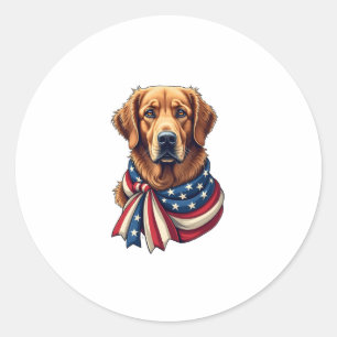 Old Glory Golden Retriever Vintage-Shirt 2 Runder Aufkleber