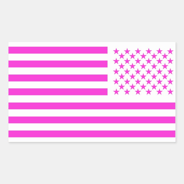 Old Glory Pink  Rechteckiger Aufkleber (Vorderseite)