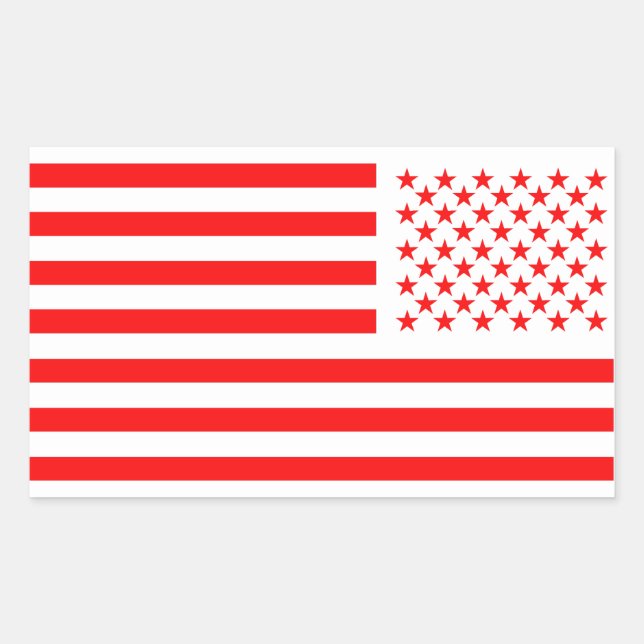 Old Glory Rot  Rechteckiger Aufkleber (Vorderseite)