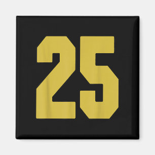 Old Gold Black Number 25 Jersey Player Uniform #25 Magnet
