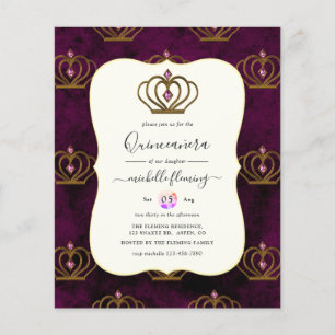 Old Gold Elegance Quinceñera Flyer