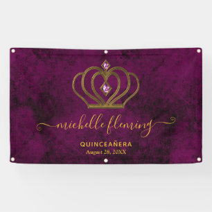 Old Gold Eleganz Quinceañera Banner