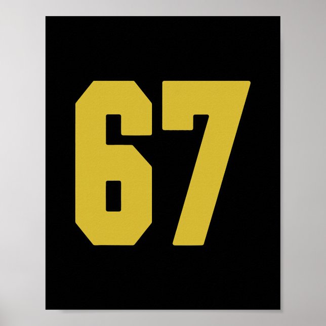 Old Gold Schwarz Nummer 67 Jersey Spieler Uniform  Poster (Vorne)