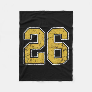 Old Gold Schwarz-weiß Sports Number 26 Jersey Unif Fleecedecke
