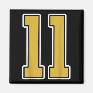 Old Gold Schwarz-weiß Srts Number 11 Jersey Unifor Magnet