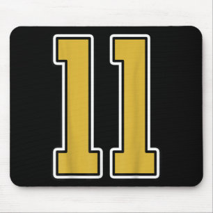 Old Gold Schwarz-weiß Srts Number 11 Jersey Unifor Mousepad
