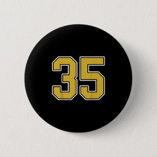 Old Gold Schwarz-weiß Srts Number 35 Jersey Unifor Button