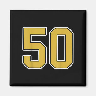 Old Gold Schwarz-weiß Srts Number 50 Jersey Unifor Magnet