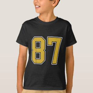Old Gold Schwarz-weiß Srts Number 87 Jersey Unifor T-Shirt