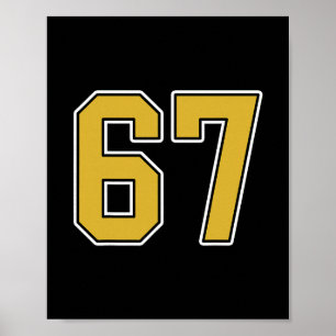 Old Gold Schwarz Weiße Sport Nummer 67 Trikot Unif Poster