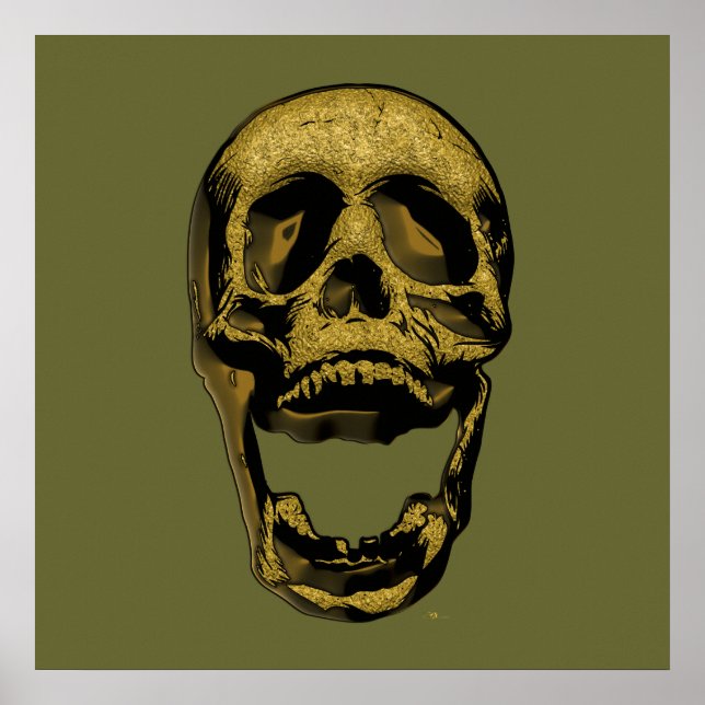 Old Gold Skull Poster (Vorne)