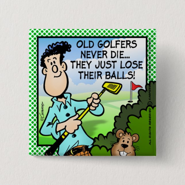 Old Golfer Button (Vorderseite)