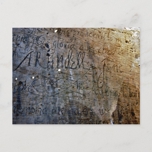 Old Graffiti im Tower of London Postkarte (Vorderseite)