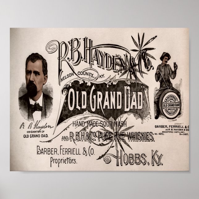 Old Grand Dad Sour Mash Whiskey Poster (Vorne)