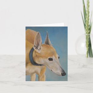 Old Greyhound Hund Art Note Card Karte