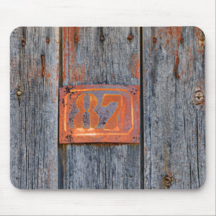 Old Grunge Rusty Metal House Number No. 87 Foto Mousepad